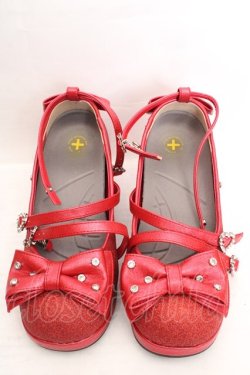 画像1: Angelic Pretty / グリッター宝石リボンシューズ M アカ O-26-03-27-1011-AP-SH-IG-OS