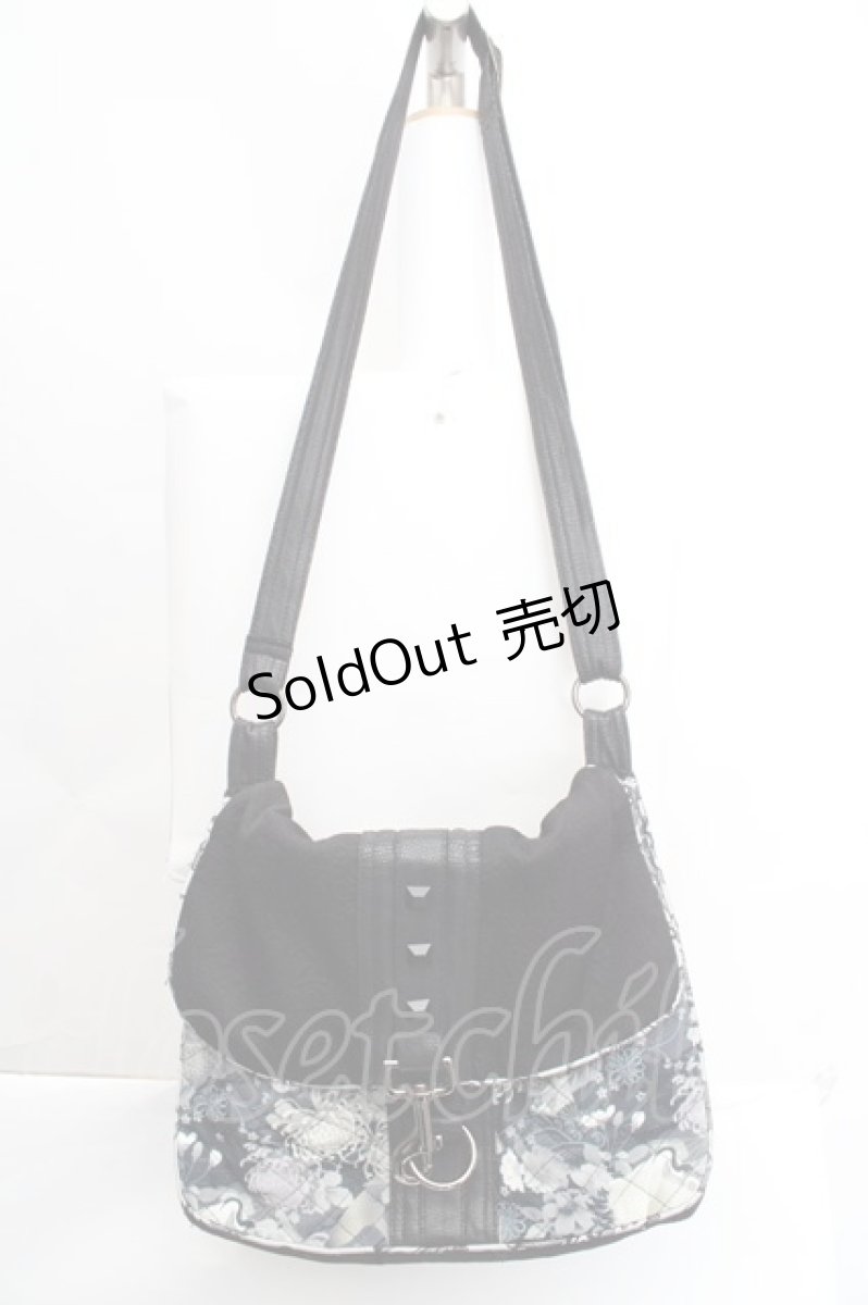 画像1: Qutie Frash / 和柄ショルダーバッグ  ブラック O-26-03-27-1003-QU-BG-IG-ZTK051 (1)