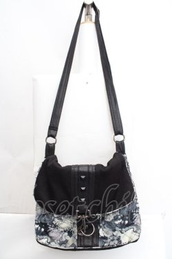 画像1: Qutie Frash / 和柄ショルダーバッグ  ブラック O-26-03-27-1003-QU-BG-IG-OS