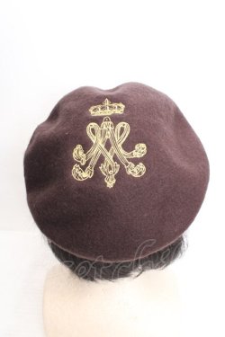 画像3: m petit by misako / ロゴ刺繍入りバスクベレー  ブラウン O-26-03-27-1018-LO-AC-IG-OS