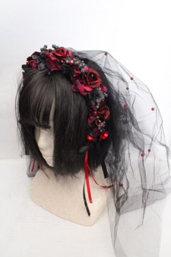 画像1: Atelier Beatrice / ヴェールカチューシャ  クロ×アカ O-26-03-27-1023-GO-AC-IG-OS