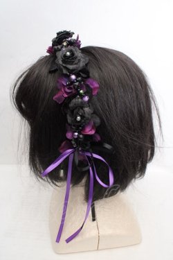 画像2: Atelier Beatrice / ローズパールカチューシャ  ブラック×パープル O-26-03-27-1024-GO-AC-IG-OS