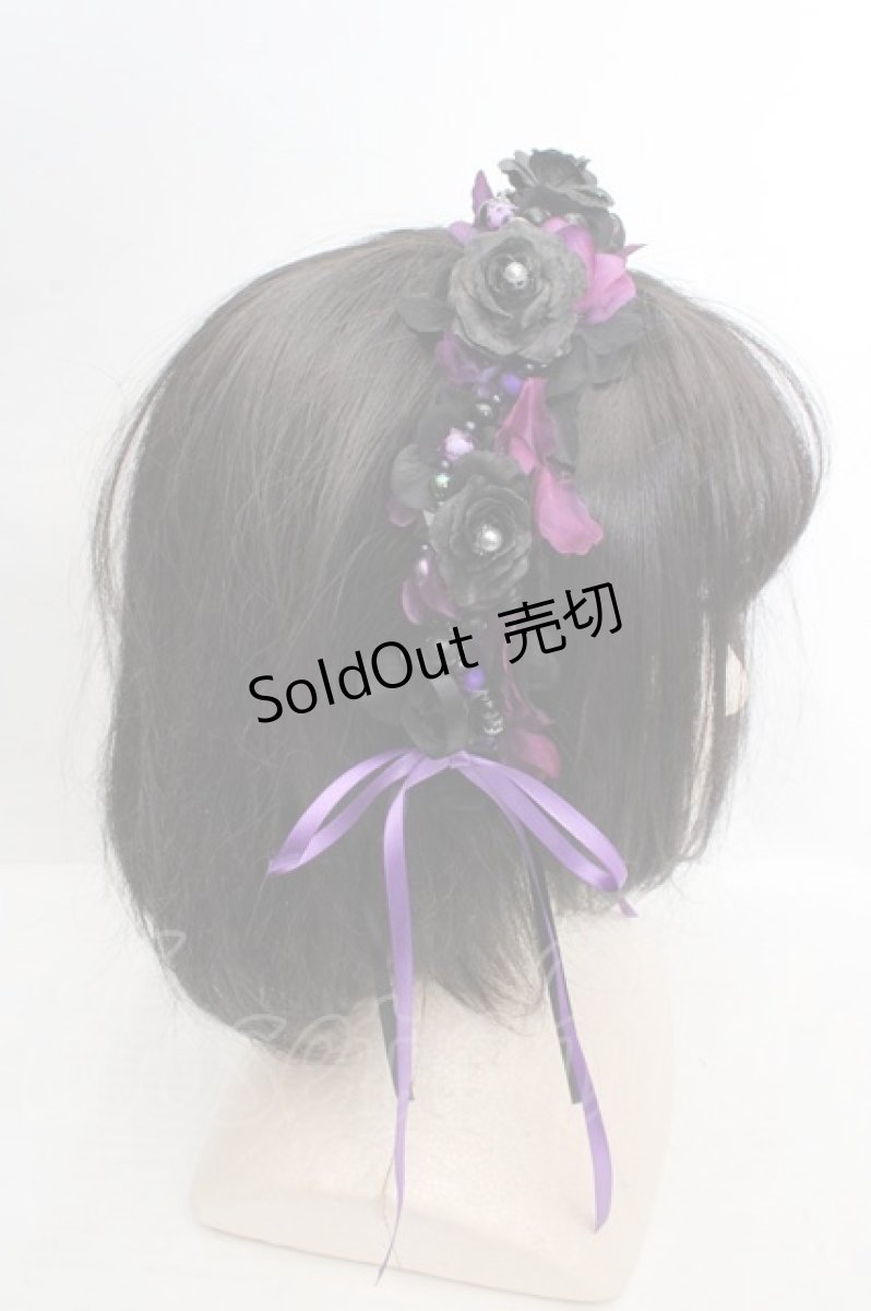 画像3: Atelier Beatrice / ローズパールカチューシャ  ブラック×パープル O-26-03-27-1024-GO-AC-IG-OS (3)