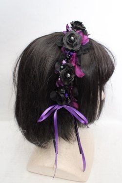 画像3: Atelier Beatrice / ローズパールカチューシャ  ブラック×パープル O-26-03-27-1024-GO-AC-IG-OS