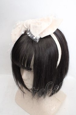 画像1: Melody BasKet / Dollyリボンカチューシャ  アイボリー（ピンク寄り） O-26-03-27-1025-LO-AC-OW-OS