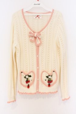 画像1: PINK HOUSE / 苺モチーフ使いカーディガン  オフシロ×ピンク O-26-03-27-009-LO-TO-IG-OS