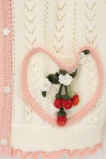 画像2: PINK HOUSE / 苺モチーフ使いカーディガン  オフシロ×ピンク O-26-03-27-009-LO-TO-IG-OS (2)