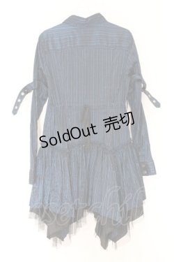 画像3: ALGONQUINS / ラメストライプシャツワンピース  ブラック×ブルー O-26-03-27-010-AL-OP-IG-OS