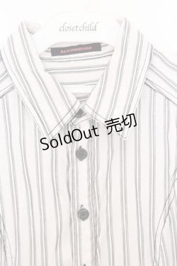 画像2: ALGONQUINS / オフショルダーシャツワンピース  ホワイト×ブラック O-26-03-27-011-AL-OP-IG-OS