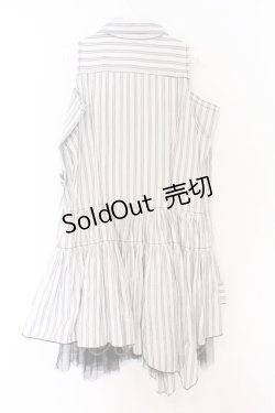 画像3: ALGONQUINS / オフショルダーシャツワンピース  ホワイト×ブラック O-26-03-27-011-AL-OP-IG-OS