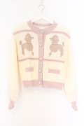 merry jenny / poodleニットカーディガン  オフシロ×ピンク O-26-03-27-013-LO-TO-IG-OS