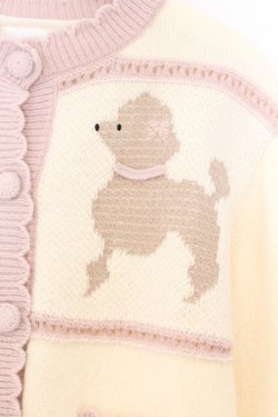 画像2: merry jenny / poodleニットカーディガン  オフシロ×ピンク O-26-03-27-013-LO-TO-IG-OS