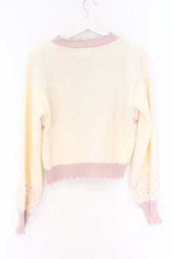 画像3: merry jenny / poodleニットカーディガン  オフシロ×ピンク O-26-03-27-013-LO-TO-IG-OS