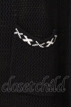 画像2: NieR Clothing / 胸ポケット付きメッシュニット【×××】  ブラック O-26-03-27-021-PU-TO-IG-OS