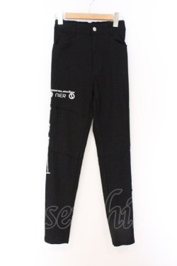 画像1: NieR Clothing / サイドレースアップパンツ  ブラック チェーンレースアップ O-26-03-27-023-PU-PA-IG-OS