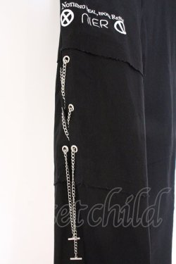 画像2: NieR Clothing / サイドレースアップパンツ  ブラック チェーンレースアップ O-26-03-27-023-PU-PA-IG-OS