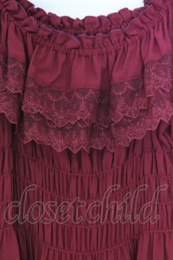 画像2: ATELIER PIERROT / Shirring princess sleeve blouse  ワイン O-26-03-27-027-EL-BL-IG-OS