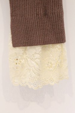 画像2: axes femme / レース配色テレコカットソー M ブラウン O-26-03-29-035-AX-TO-YM-OS