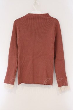 画像3: axes femme / 吸湿発熱袖レースニットプルオーバー F ピンクベージュ O-26-03-29-038-AX-TO-YM-OS