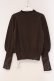 画像3: axes femme / ロゴ刺繍ボリューム袖ニット F ブラウン O-26-03-29-039-AX-TO-YM-OS (3)