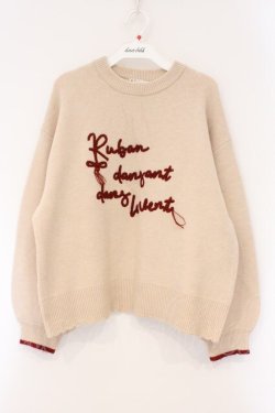 画像1: axes femme / ワード刺繍ワイドニット F アイボリー O-26-03-29-041-AX-TO-YM-OS