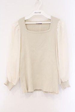 画像1: axes femme / シフォンスリーブニットプルオーバー F アイボリー O-26-03-29-005-AX-TO-YM-OS