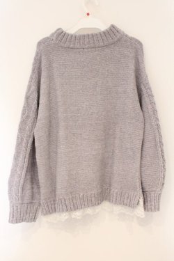 画像3: axes femme / 裾レースベロアモールニット F グレー O-26-03-29-044-AX-TO-YM-OS