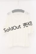 axes femme / 袖ドロスト透かし柄ニットプルオーバー F アイボリー O-26-03-29-046-AX-TO-YM-OS