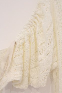 画像2: axes femme / 袖ドロスト透かし柄ニットプルオーバー F アイボリー O-26-03-29-046-AX-TO-YM-OS