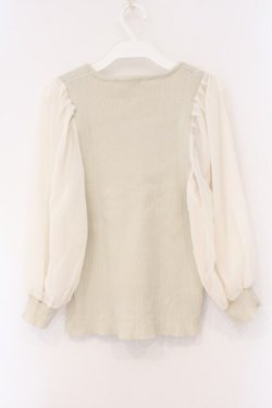 画像3: axes femme / シフォンスリーブニットプルオーバー F アイボリー O-26-03-29-005-AX-TO-YM-OS