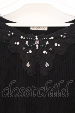 画像2: axes femme / 蝶々レース×ビジューインナー F クロ O-26-03-29-052-AX-TO-YM-OS