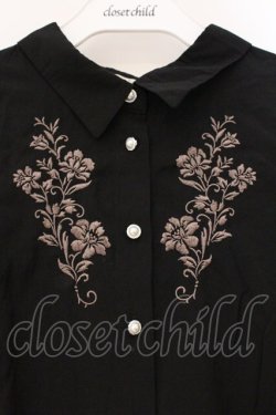 画像2: axes femme / 刺繍入り半袖ワイドブラウス F クロ O-26-03-29-054-AX-BL-YM-OS