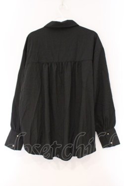 画像3: axes femme / 長袖カシュクールバルーンシャツ M クロ O-26-03-29-055-AX-BL-YM-OS