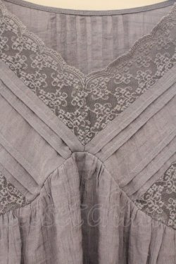 画像2: axes femme / レースＸタックデザインチュニ M ブルー O-26-03-29-059-AX-TO-YM-OS