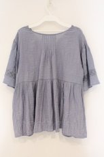 画像3: axes femme / レースＸタックデザインチュニ M ブルー O-26-03-29-059-AX-TO-YM-OS (3)