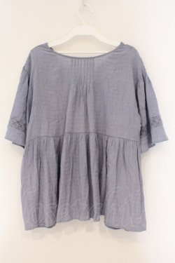 画像3: axes femme / レースＸタックデザインチュニ M ブルー O-26-03-29-059-AX-TO-YM-OS