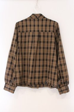 画像3: axes femme / リボンタイチェックシャツ F ブラウン O-26-03-29-062-AX-BL-YM-OS
