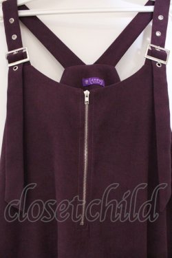 画像2: axes femme / フェイクスウェーオ切り替えハーフZIPワンピース  パープルｘグレー O-26-03-29-007-AX-OP-YM-OS