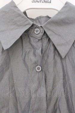 画像2: axes femme / サテンワイドシャツ  ライトグレー O-26-03-29-067-AX-BL-YM-OS