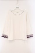 axes femme / カラー刺繍チュールレースプルオーバー F シロ O-26-03-29-068-AX-TO-YM-OS
