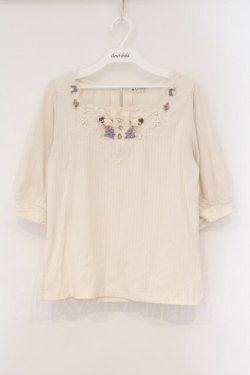 画像1: axes femme / ローズガーデンプルオーバー M シロ O-26-03-29-069-AX-TO-YM-OS