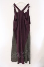 画像3: axes femme / フェイクスウェーオ切り替えハーフZIPワンピース  パープルｘグレー O-26-03-29-007-AX-OP-YM-ZT275 (3)