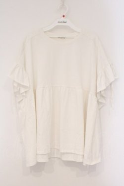 画像1: axes femme / レース配色フリルトップス  シロ O-26-03-29-071-AX-TO-YM-OS