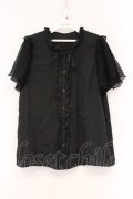 axes femme / 袖レースブラウス M クロ O-26-03-29-074-AX-BL-YM-OS