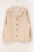 axes femme / 開き襟ドットシャツ M ピンクベージュ O-26-03-29-075-AX-BL-YM-OS