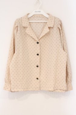 画像1: axes femme / 開き襟ドットシャツ M ピンクベージュ O-26-03-29-075-AX-BL-YM-OS