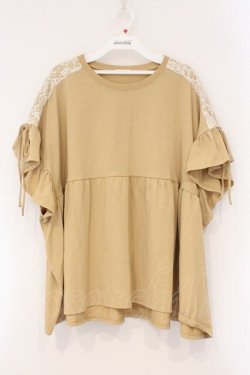 画像1: axes femme / レース配色チュニック F ベージュ O-26-03-29-077-AX-TO-YM-OS