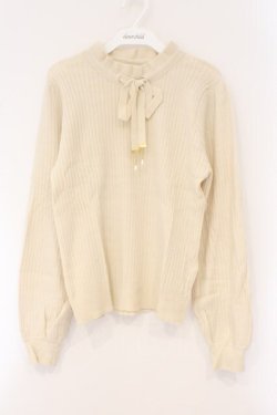 画像1: axes femme / リボン付きニット F アイボリー O-26-03-29-080-AX-TO-YM-OS