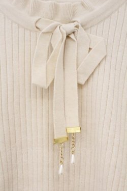 画像2: axes femme / リボン付きニット F アイボリー O-26-03-29-080-AX-TO-YM-OS