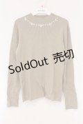 axes femme / ハイネックビジューニットプルオーバー M カーキ O-26-03-29-081-AX-TO-YM-OS